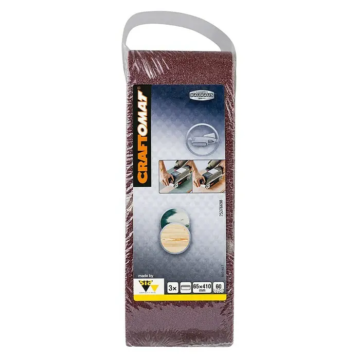Craftomat Brusni remen BFWP - D x Š: 410 x 65 mm, Granulacija: 60, 3 Kom. - Pogled sprijeda