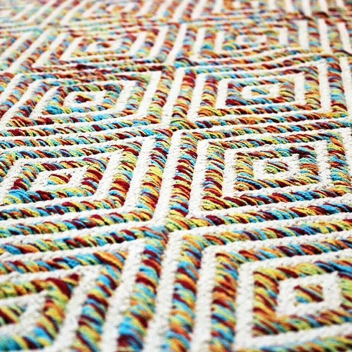 Kayoom Teppich Cocktail 300 - Bunt, L x B: 170 x 120 cm, 100% Baumwolle - Detailaufnahme