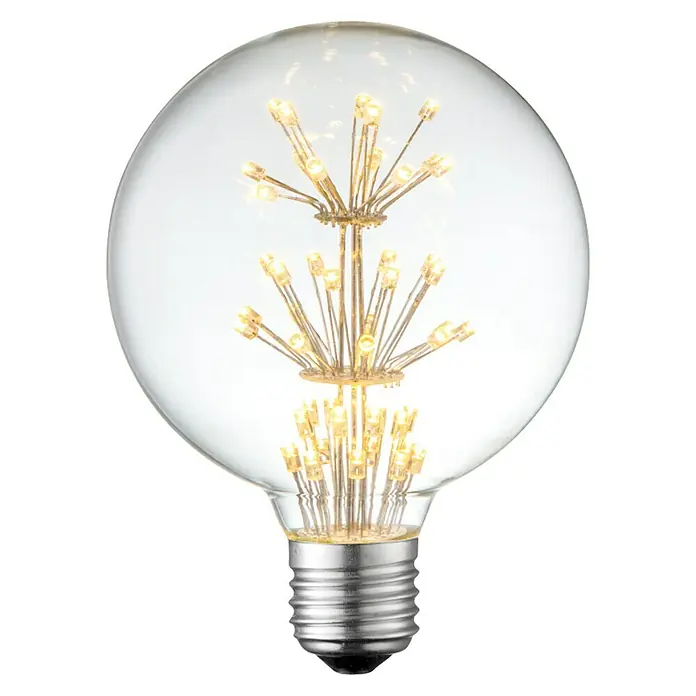 Home Sweet Home LED žarulja - 1,5 W, E27, Topla bijela, Prozirno, G95 - Pogled sprijeda