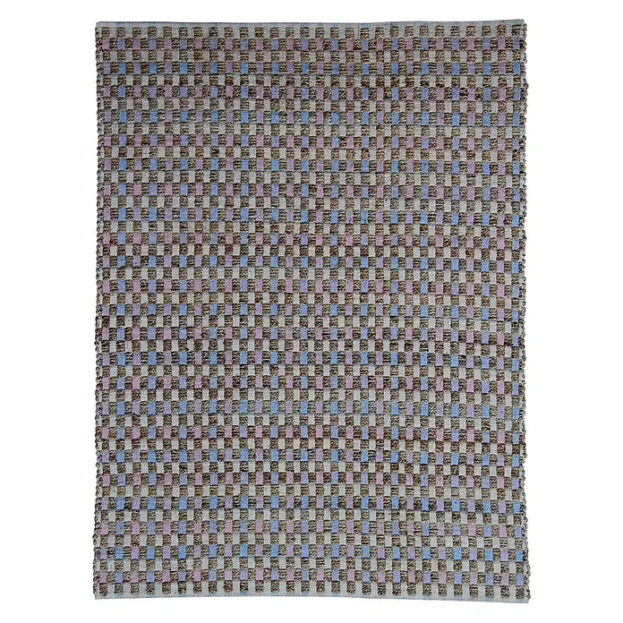 Kayoom Teppich Chess 110 - Natur/Pink, 290 x 200 cm, 100% Jute-/Baumwollmischung - Vorderansicht