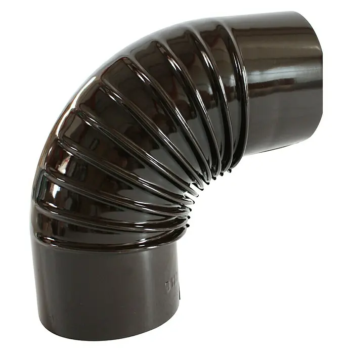 Ofenrohrbogen - Durchmesser: 120 mm, Bogenwinkel: 90 °, Emailliert, Braun