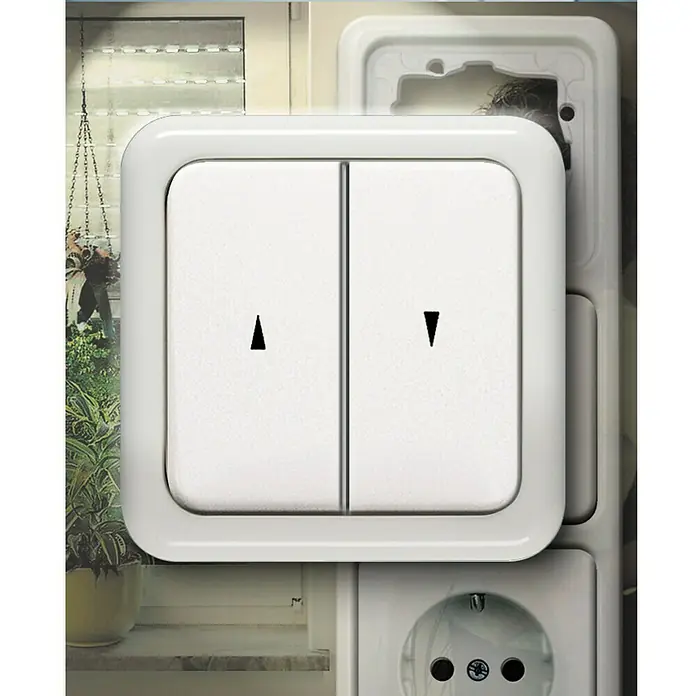 Schellenberg Interruptor para persianas 23005 - Blanco, Rectangular, Para interior
