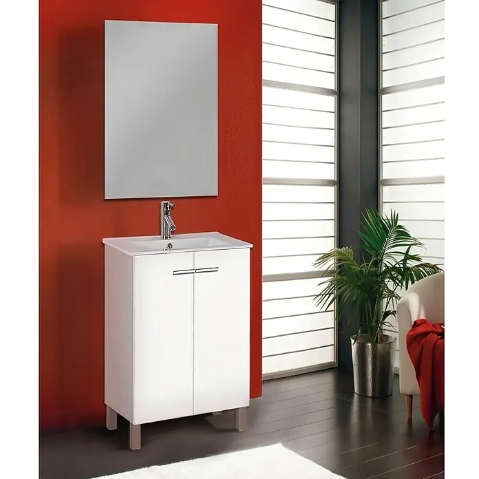 Conjunto de mueble de baño Fran - 3 piezas, Blanco, 60 cm