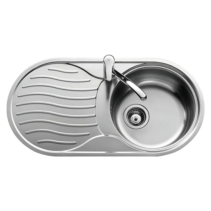 Teka Fregadero encastrable Universo DR-08 1C+1E - 44 x 84 cm, Acero inoxidable, Cromo