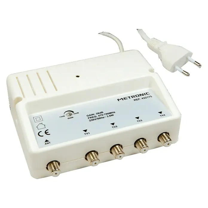 Metronic Amplificador de conexión doméstico 4OUT+1IN 4G - Para interior