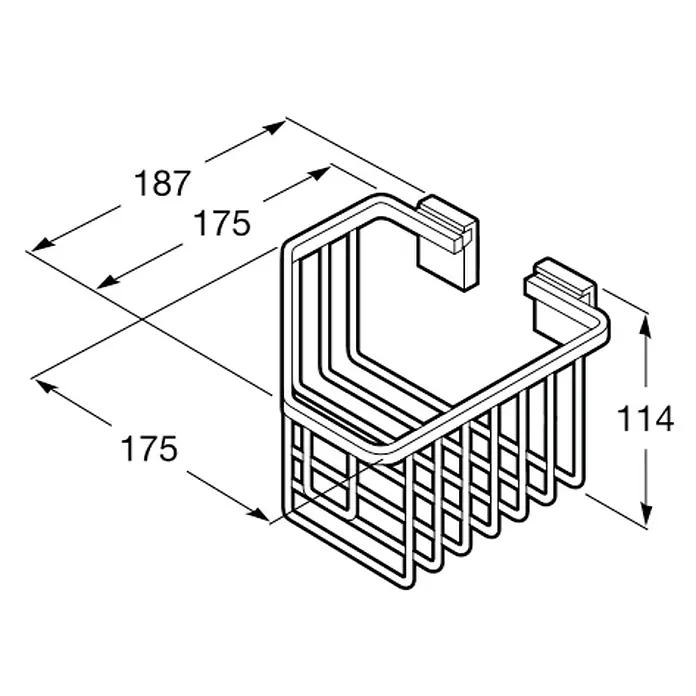 Roca Cesta de baño angular Rubik - 18,7 x 17,5 x 11,4 cm, Cromo