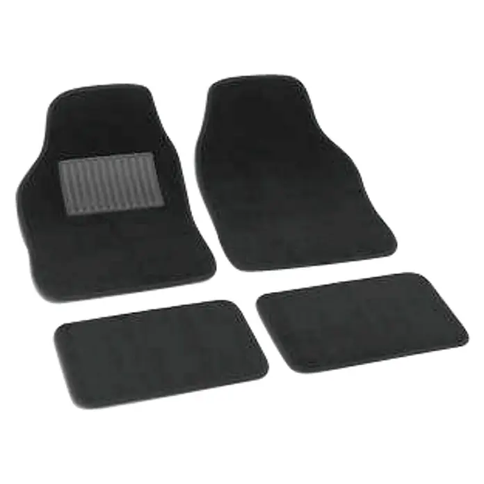Juego de alfombrillas para vehículo Universal - 4 piezas, Negro, Apto para: Todo tipo de vehículo