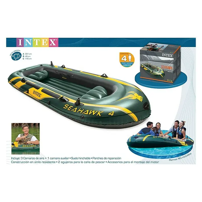 Intex Bote hinchable Seahawk 400 - 3,51 x 1,45 m