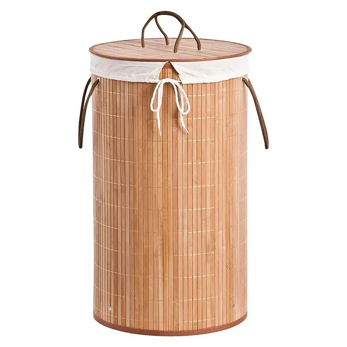 Cesta de ropa Bambú - 35 x 35 x 60 cm, Natural