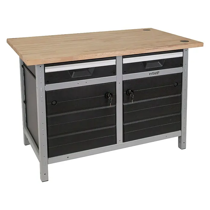 Wolfcraft Banco de trabajo WSS 600 - 68 x 116 x 16,5 cm, Número de cajones: 2 ud.