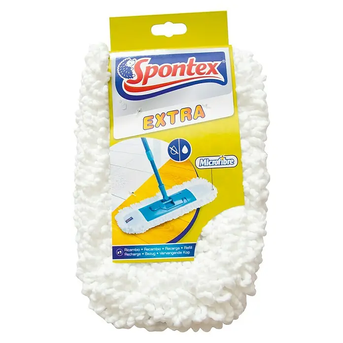 Spontex Mopa de repuesto afelpada - 10 x 5 x 25 cm, Microfibra