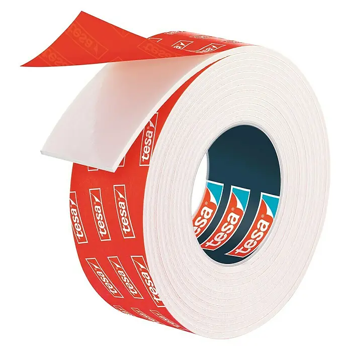 Tesa Powerbond Cinta de doble cara Azulejos/Metal - L x An: 1,5 m x 1,9 cm, Blanco
