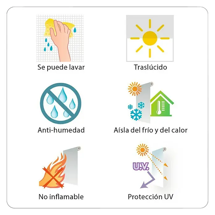Estor enrollable Roll-up Screen - An x Al: 120 x 180 cm, Blanco