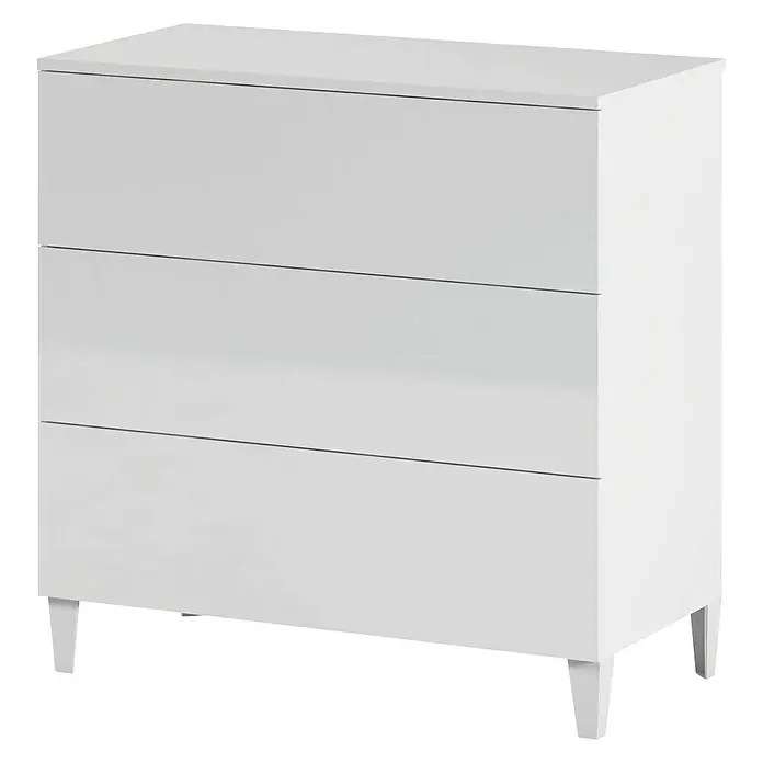 Cómoda Loft - L x An x Al: 40 x 80 x 80 cm, Blanco, Número de cajones: 3 ud.