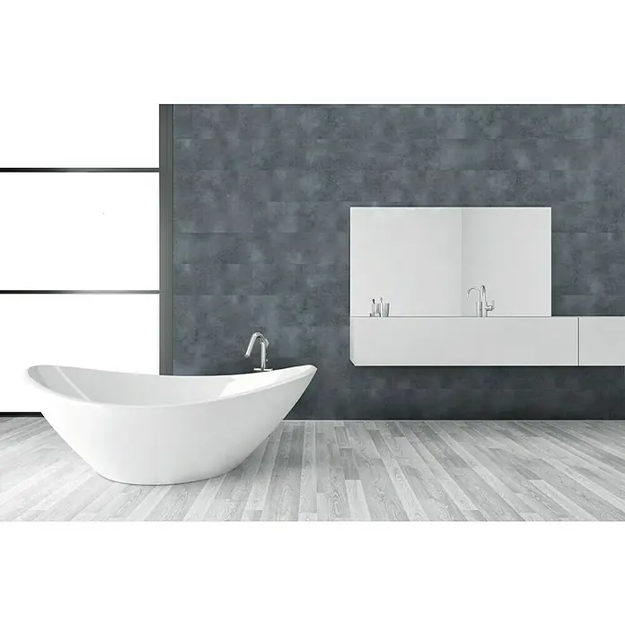 Grosfillex Panel de revestimiento GX Wall Wood Bright Slate - Gris antracita, 91 cm x 15 cm x 3 mm