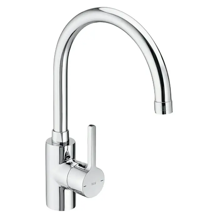 Roca Teras Grifo de cocina - Cromo, Brillante, Caño alto
