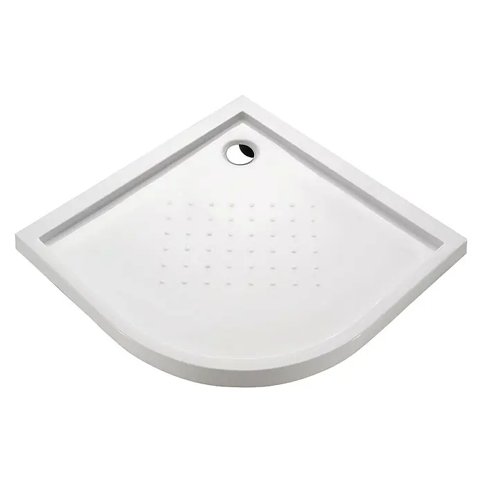Plato de ducha cuarto de circulo acrílico - L x An: 80 x 80 cm, Blanco