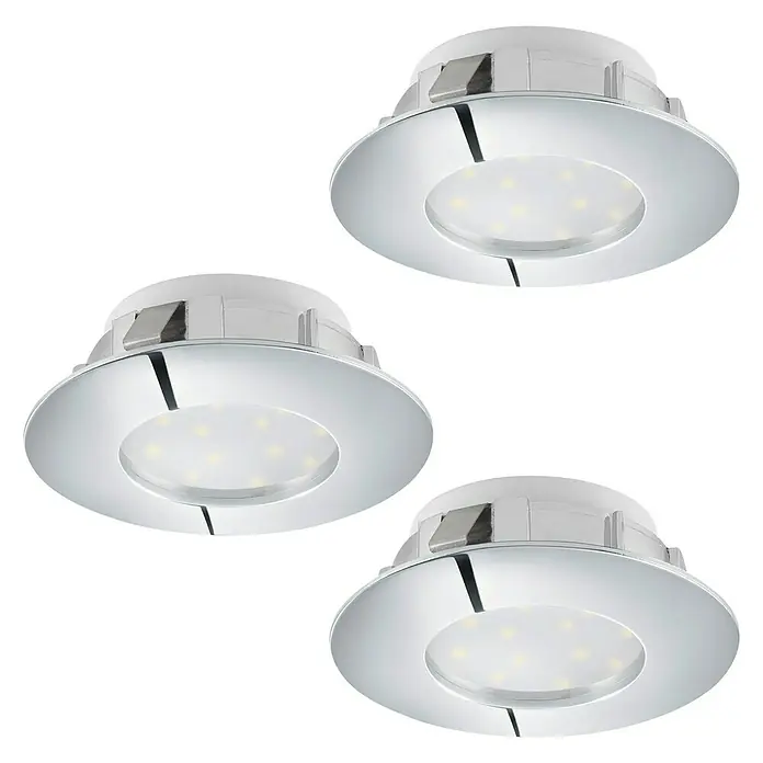 Eglo Set de focos LED empotrables Pineda 95822 - 18 W, Cromo, Blanco cálido
