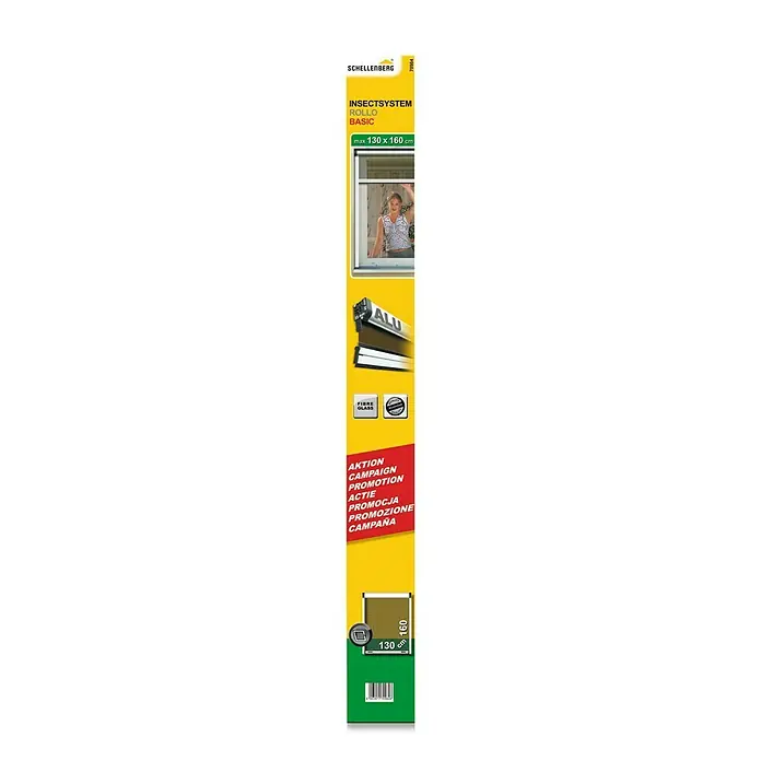 Schellenberg Insect System Mosquitera enrollable Basic - An x Al: 130 x 160 cm, Color tejido: Antracita, Plástico con refuerzo de fibra de vidrio (GfK)