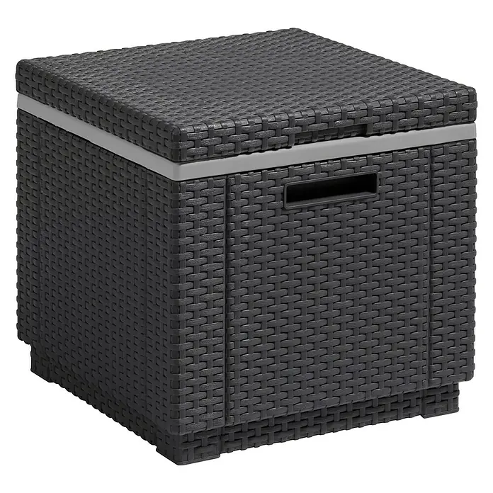 Allibert Kühlbox Ice Cube - 42 x 42 x 38 cm, Anthrazit - Vorderansicht