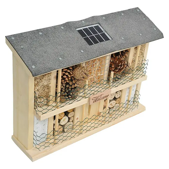 Dobar Insektenhotel Solar-Landsonne - 47 x 12,5 x 34 cm, Kiefer, Aufhängevorrichtung - Ansicht von oben