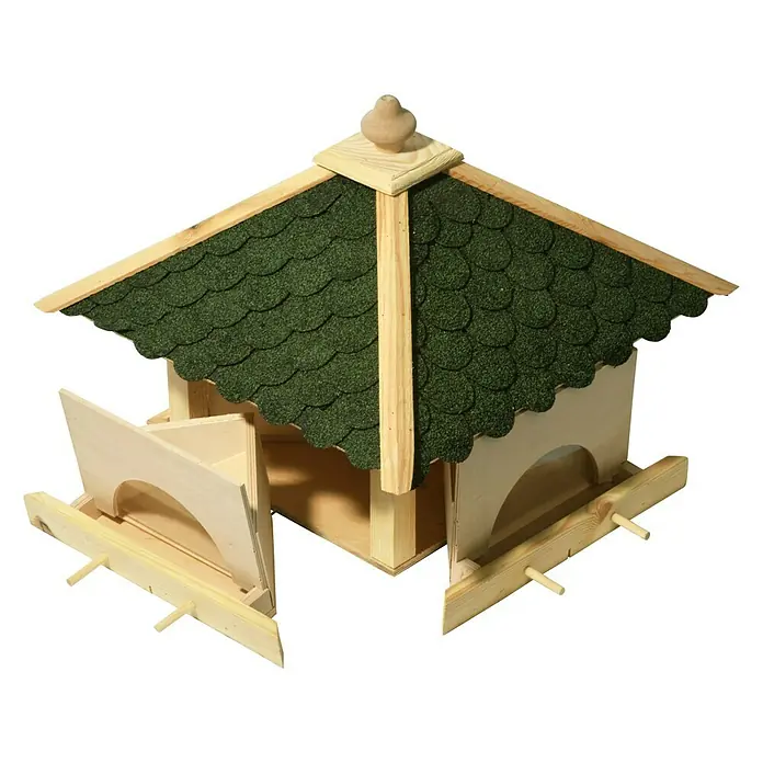 Dobar Vogelhaus - 49 x 49 x 36 cm, Natur/Grün, Holz - Ansicht von oben