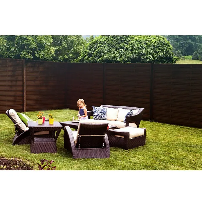 Andrewex Sichtschutzzaun Classic - 180 x 180 cm, Gerade, Braun - Vorderansicht