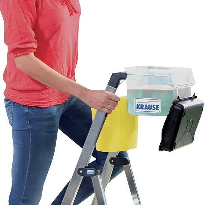 Krause Monto Stufenstehleiter Secury MultiGrip - Arbeitshöhe: 3,05 m, 5 Stufen, Tiefe Stufen: 100 mm, Aluminium - Detailaufnahme