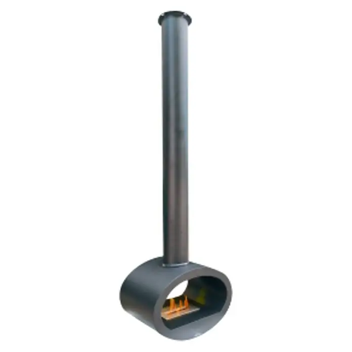 Purline Chimenea de bioetanol Syke - 650 x 400 x 1.900 mm, Nero - Vista angular