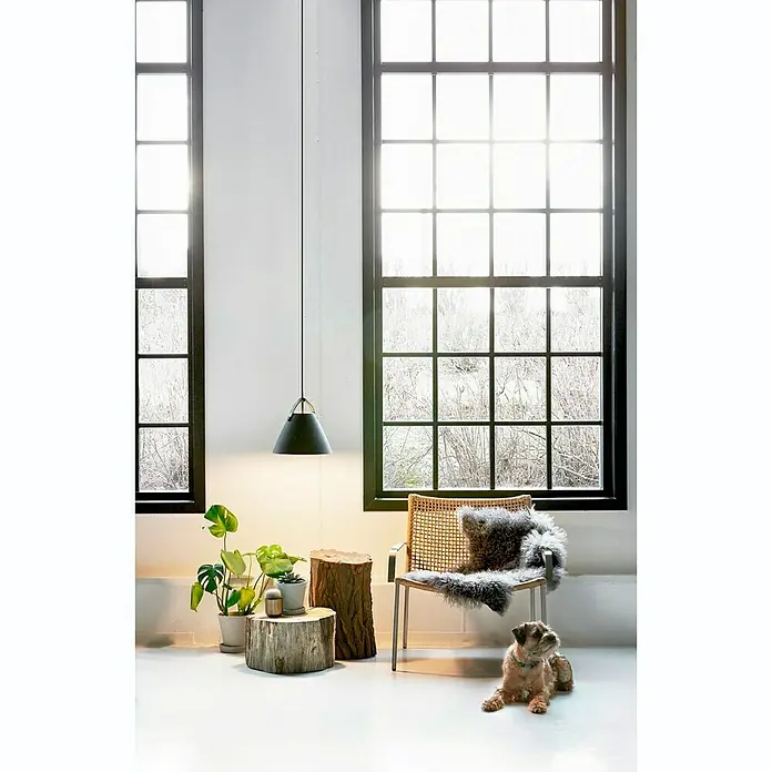 Nordlux Strap Lámpara colgante redonda - 60 W, Ø x Al: 27 x 27 cm, Negro, E27 - Foto ambiente
