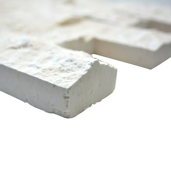 Mosaikfliese Brick Splitface Colonial X3D 49792 - 30,5 x 29 cm, Weiß, Matt - Detailaufnahme