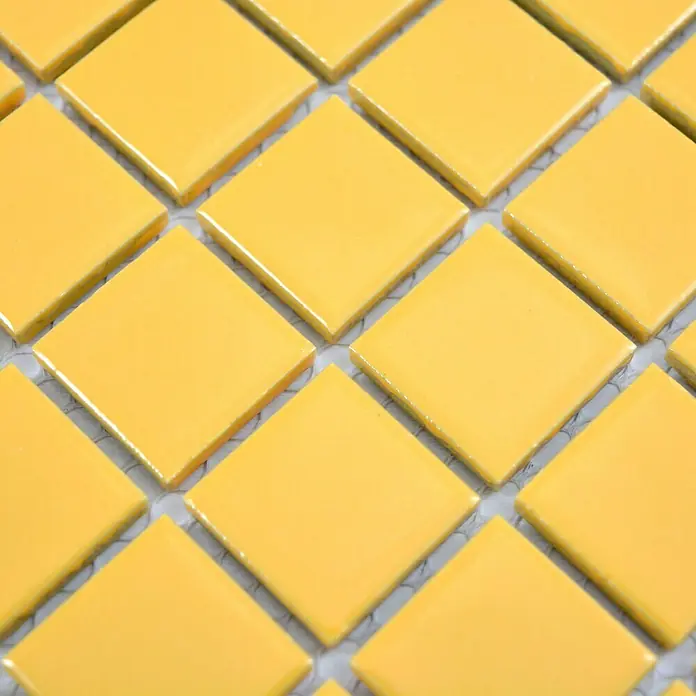 Mozaïektegel vierkant Color CG B103 - 33 x 30,2 cm, Geel, Glanzend - Close-up