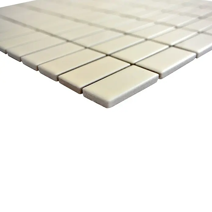 Mosaikfliese Stäbchen Uni ST 405 - 29,8 x 29,8 cm, Beige, Matt - Detailaufnahme