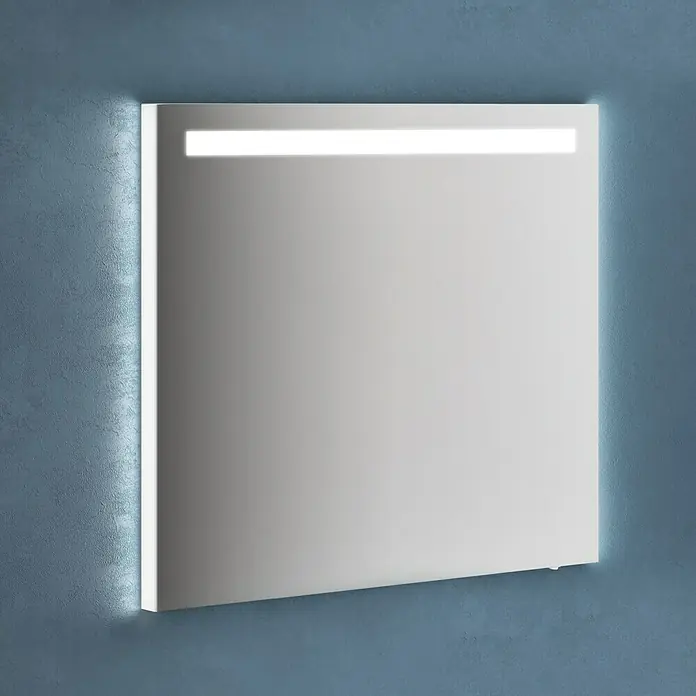 Camargue LED-Lichtspiegel Cube/Loft - 80 x 70 cm, Mit Kippschalter - Linke Seitenansicht