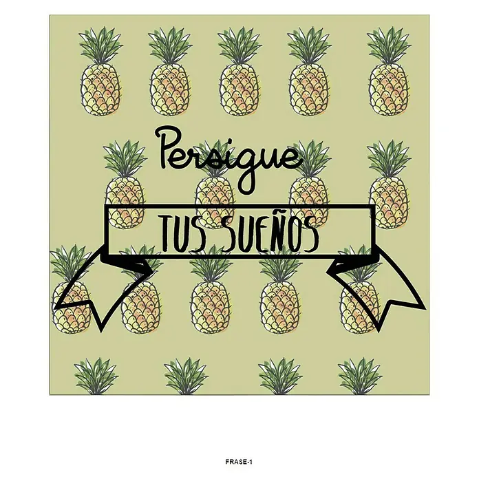 Cuadro Piña - Mensaje positivo, An x Al: 40 x 60 cm