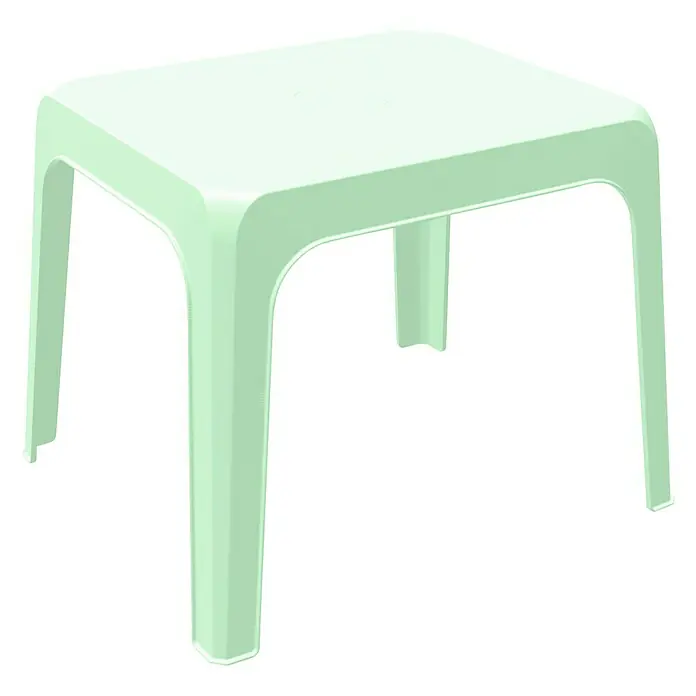 Mesa de jardín infantil Jan - L x An x Al: 70 x 60 x 45 cm, Turquesa - Vista frontal