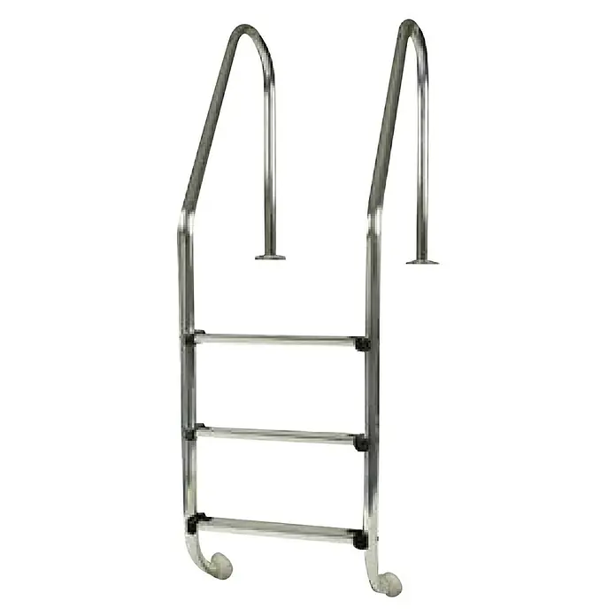 Gre Escalera de tubo de acero Standard - Apto para: Piscina, Número de peldaños: 3 ud.