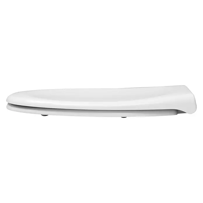Poseidon Tapa de WC Mahe - Con caída amortiguada, Duroplast, Desmontable, Blanco - Vista de perfil izquierdo