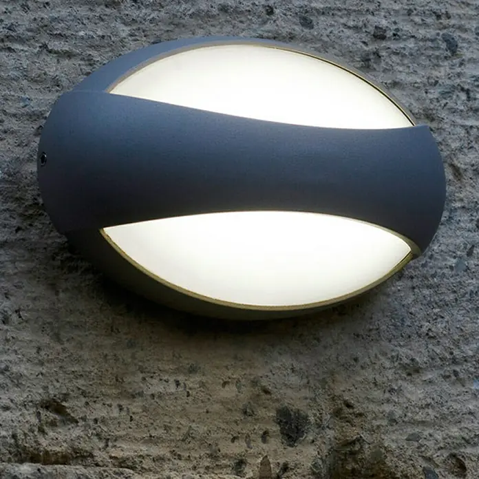 Lutec Aplique exterior LED Eyes - 8,5 W, 7,3 x 18,4 x 11,5 cm, Antracita/Blanco, IP54