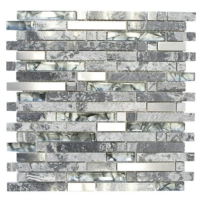 Mosaikfliese Verbund Crystal XCM MV778 - 30 x 30 cm, Grau/Silber, Glänzend - Ansicht von oben