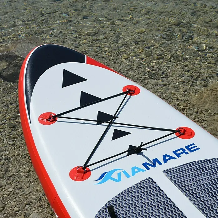 Viamare SUP-Board-Set 300 - L x B x H: 300 x 75 x 15 cm, Nutzlast: 120 kg, Aufblasbar, Rot/Weiß