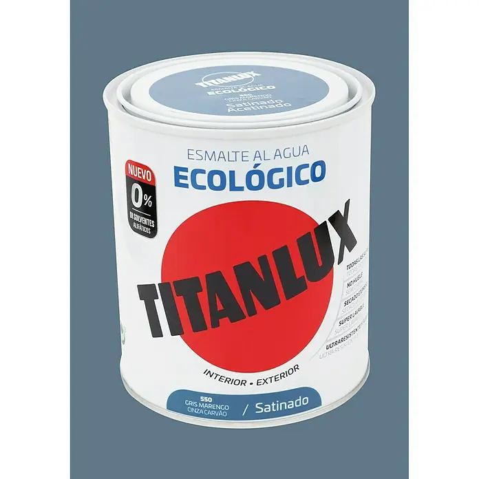 Titanlux Esmalte de color Eco - Gris marengo, 750 ml, Satinado
