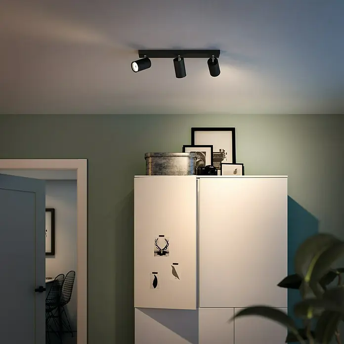 Philips Regleta Kosipo - 10 W, L x An x Al: 9,2 x 44,3 x 11,8 cm, Negro, GU10