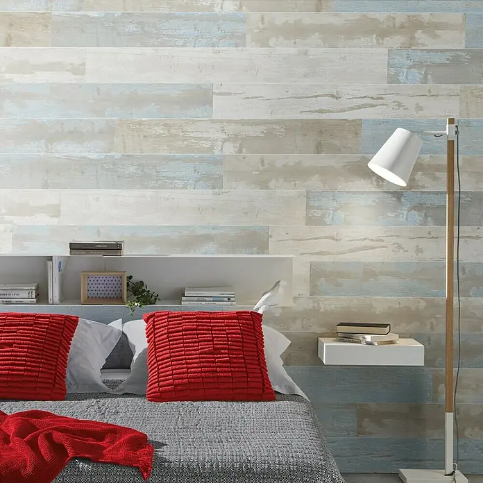 Grosfillex Panel de revestimiento Element Wood Compact Cabane Azul - 120 cm x 15,4 cm x 6 mm