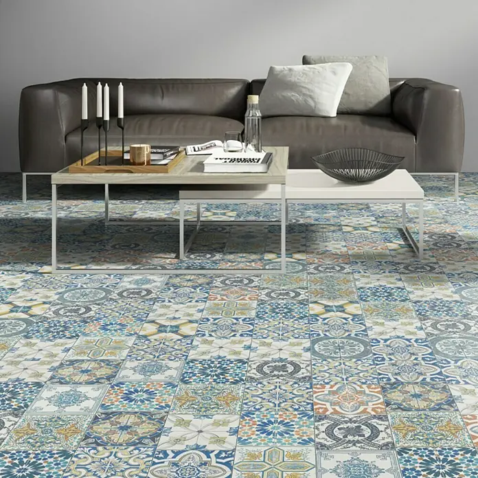 Laminat Portogallo Blu - 1.286 x 160 x 8 mm, Fliesenoptik - Stimmungsaufnahme