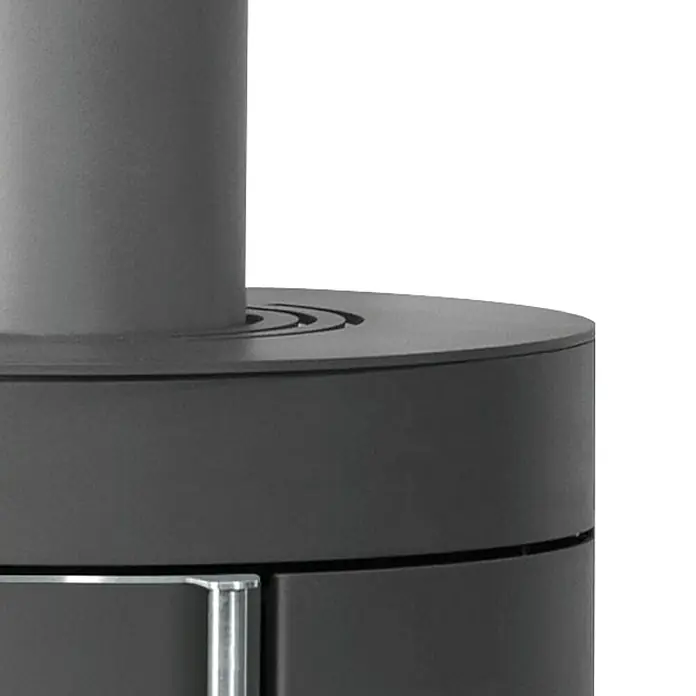 Justus Kaminofen Mino Trios 2.0 - 5 kW, Raumheizvermögen: 88 m³, Material Abdeckung: Stahl, Schwarz - Detailaufnahme