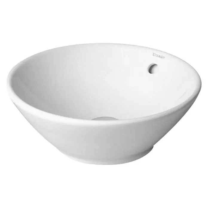 Duravit Waschschale Bacino - Durchmesser: 42 cm, Ohne Spezialglasur, Hahnloch: Ohne, Mit Überlauf, Weiß - Vorderansicht