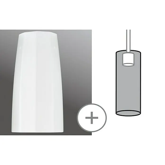 Paulmann URail 2Easy Lampenschirm Vico - Durchmesser: 15 cm, Satin, Glas, Eckig - Anwendungsbeispiel