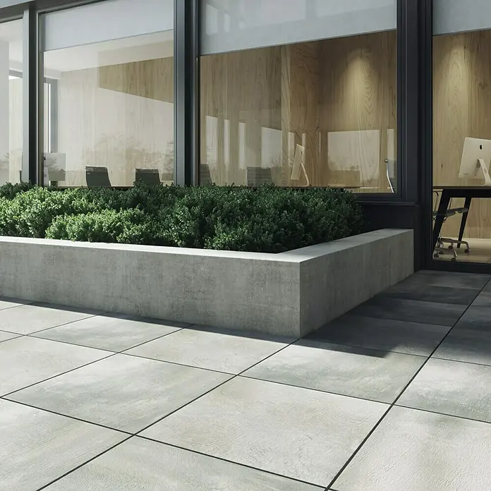 Terrassenfliese Beton Grey Light - 59,3 x 59,3 cm, Grau, Matt