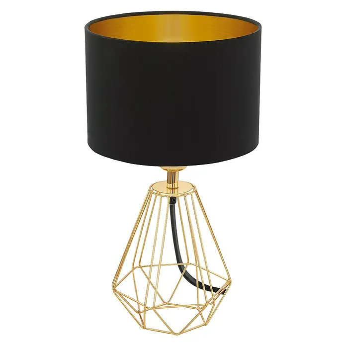 Eglo Lámpara de sobremesa Carlton 2 - 60 W, L x An x Al: 16,5 x 16,5 x 30,5 cm, Oro, Negro, E14